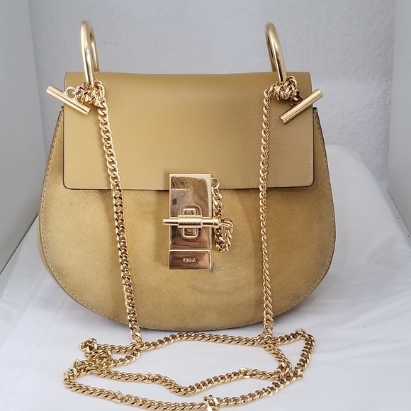 Lovely Auth  CHLOE Drew small Crossbody Leather and suede bag - Picture 5 of 16